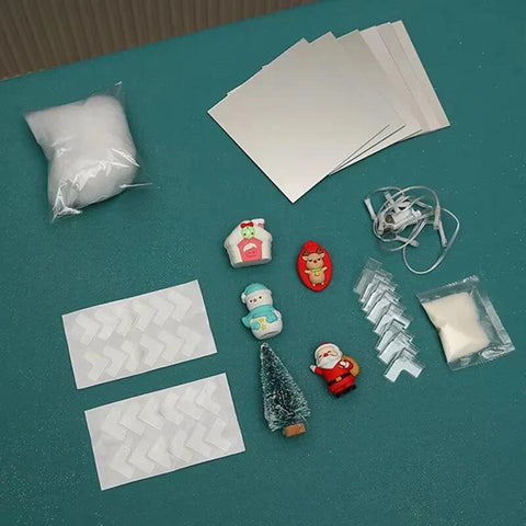 Santa Claus Night Light Cube Design Home Christmas Snow Scene Decor Elegant Christmas Lighting Decorations For Festivel