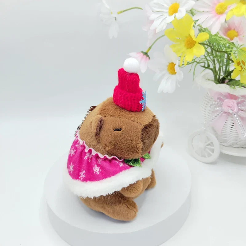 15cm Cute Christmas Cloak Capybara Plush Doll