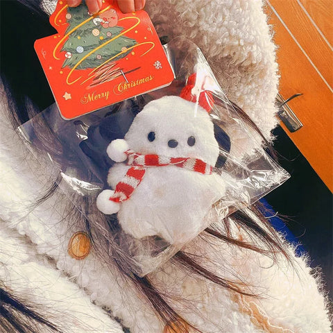 New Christmas Scarf Pochacco Anime Sanrio Keychain