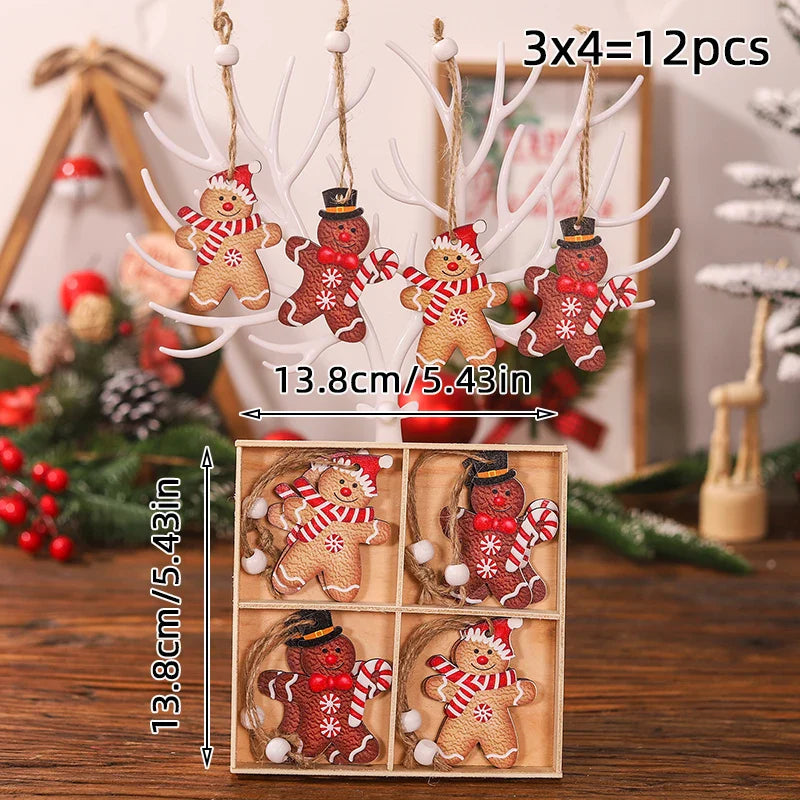 Christmas Dwarf Wooden Pendant Christmas Tree Hanging Ornaments New Year 2024 Christmas Gift Decorations Noel Home Decor