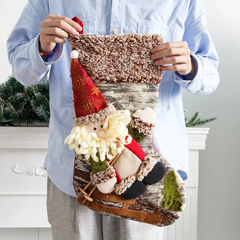 Christmas Stockings Socks Santa Gift Bags