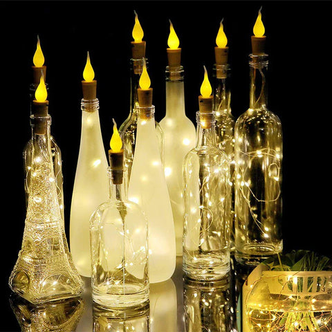 Candle Head Lights Battery Powered Bottle Stopper Lamp
